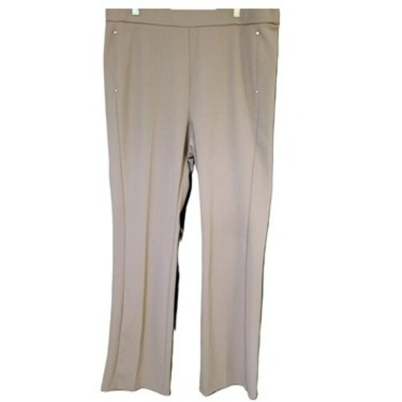 NWOT: Rafaella Sze 16 Beige Tan Khaki Straight Leg Pull On Pants - Picture 4 of 4